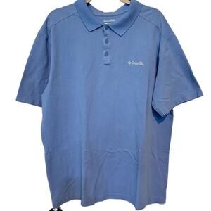 Columbia Men's Omni-Wick Polo Shirt XXL Light Blue Short Sleeve Casual